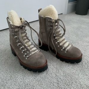 Jeffery Campbell taupe suede booties